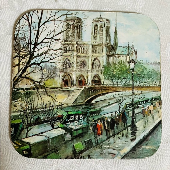 VTG FRENCH SCENES COASTERS CORKWOOD  BACK EUC - RARE PARIS  FRENCH SCENERY - Picture 7 of 11